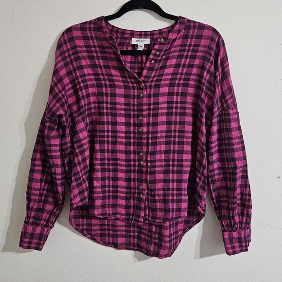 On 34th Plaid Blouse - Picture 1 of 4